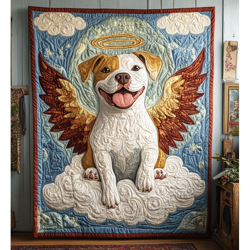 Pitbull Angel DAI090125181 Quilt Blanket