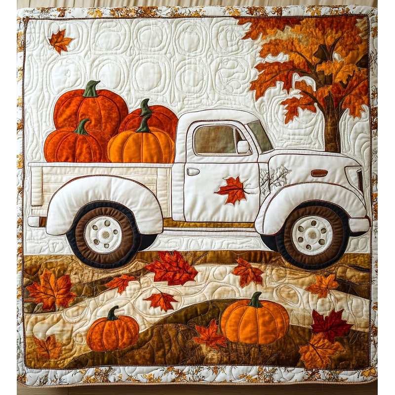 Pumpkin Truck DAI090125258 Quilt Blanket