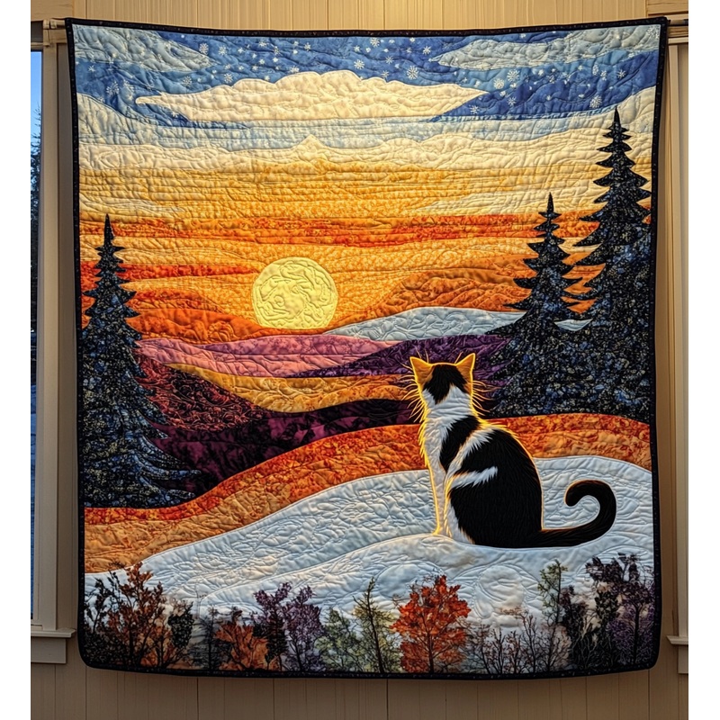 Sunrise Cat DAI090125206 Quilt Blanket
