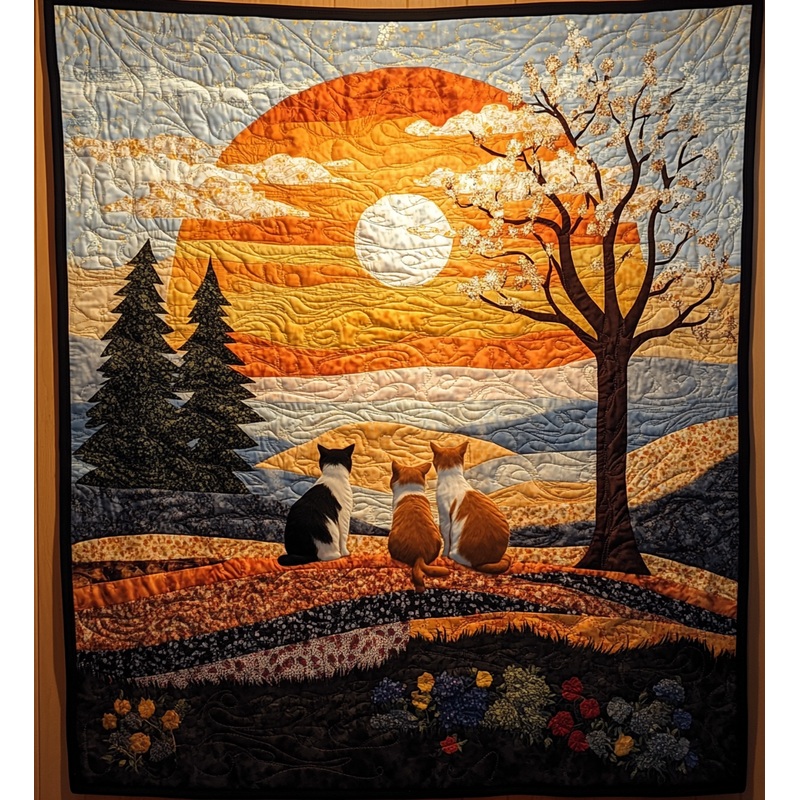 Sunrise Cat DAI090125208 Quilt Blanket