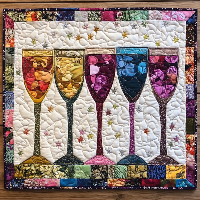 Wine Glass DAI090125269 Quilted Placemats