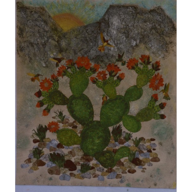Blooming Prickly Pear Cactus CLA1810066Q Quilt Blanket