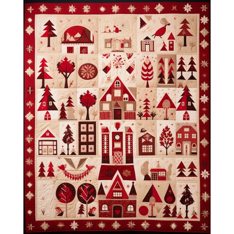 Christmas House BL07112333 Quilt Blanket