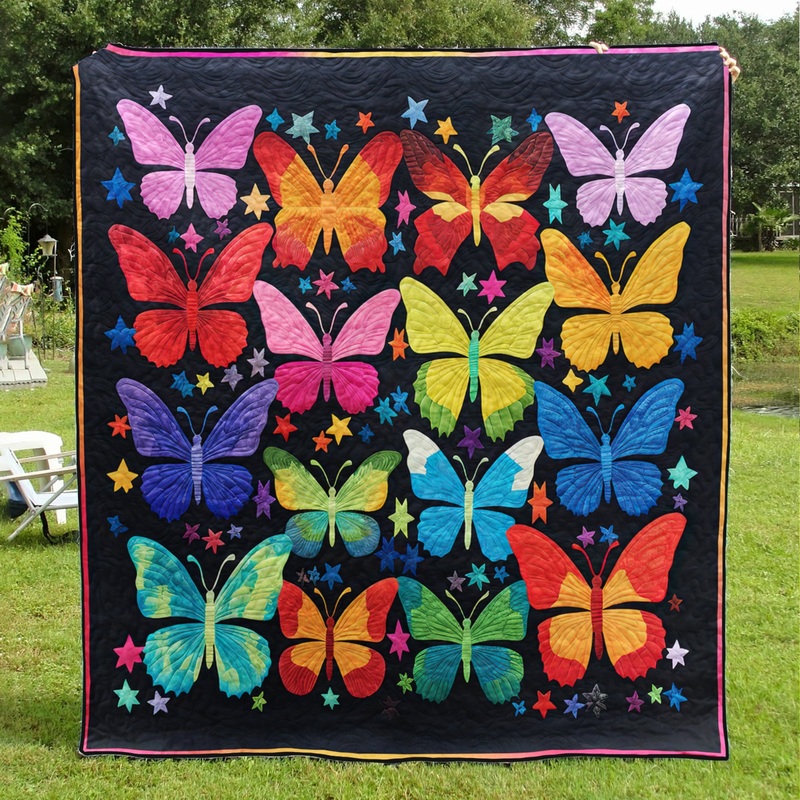 Colorful Butterfly HM10102306 Quilt Blanket