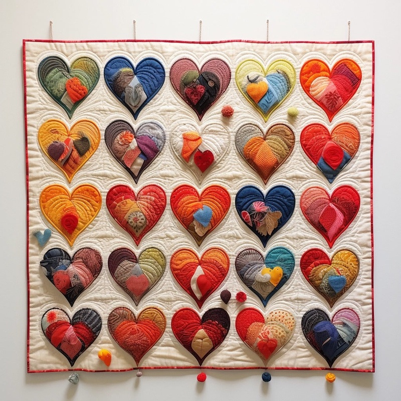 Colorful Heart BL07112322 Quilt Blanket