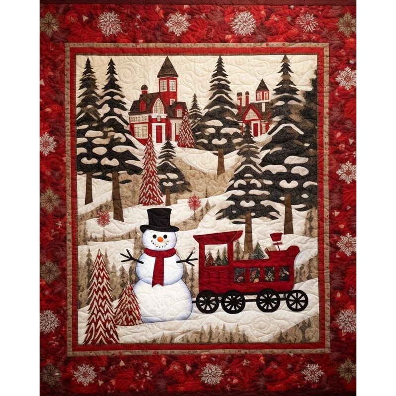 Happy Snowman Christmas BL07112316 Quilt Blanket