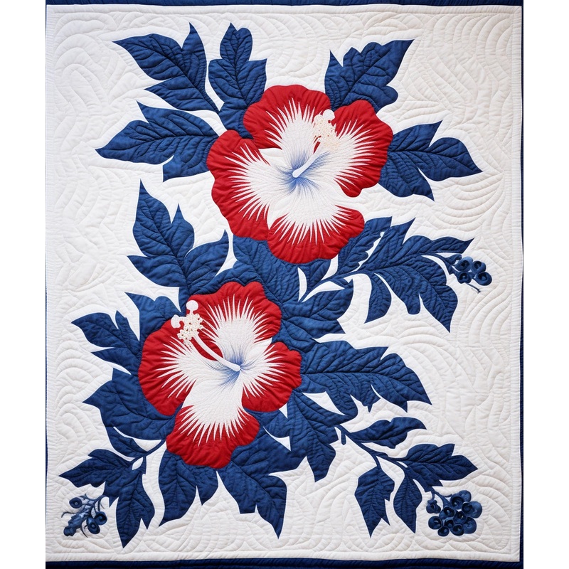 Hibiscus Flower BL911237 Quilt Blanket