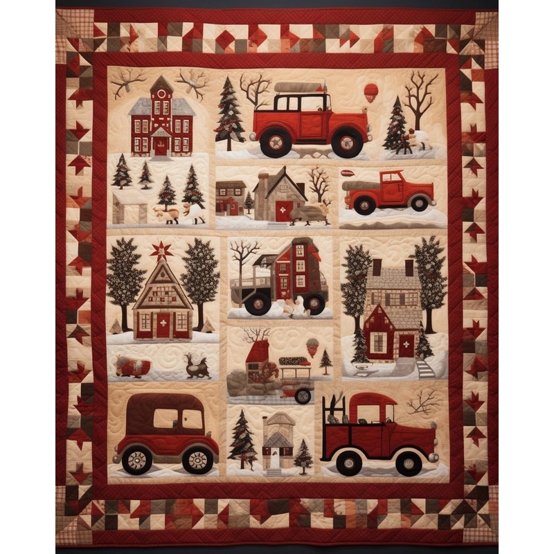 Red Car Christmas BL07112308 Quilt Blanket
