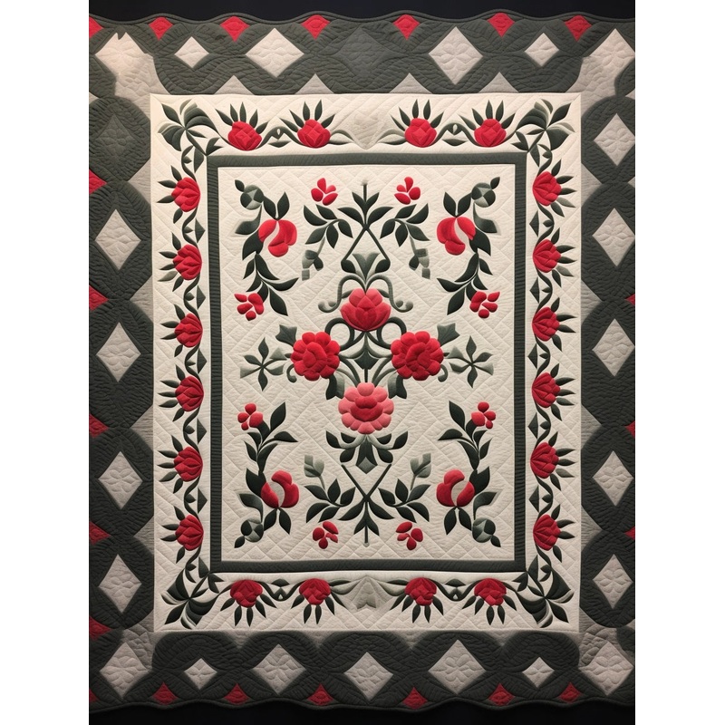 Amish Flower BL10112345 Quilt Blanket