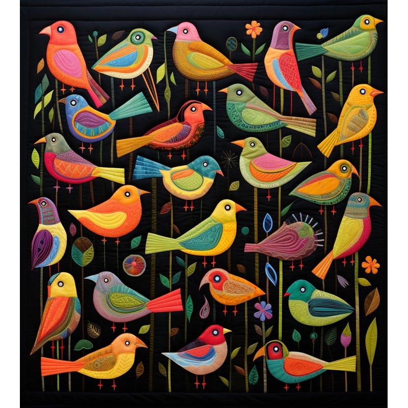 Birds BL9112383 Quilt Blanket
