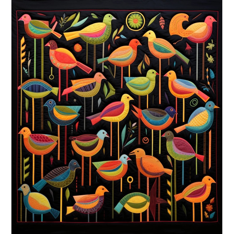 Birds BL9112385 Quilt Blanket