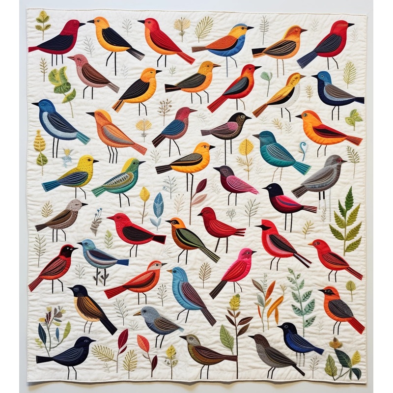 Birds BL9112390 Quilt Blanket