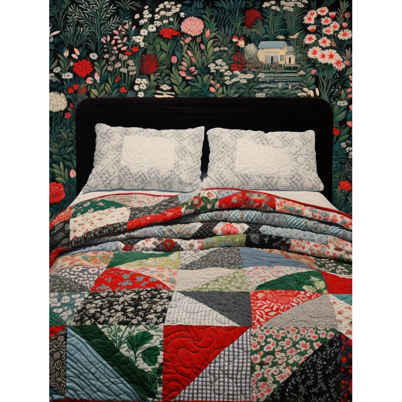 Floral Pattern BL10112349 Quilt Blanket