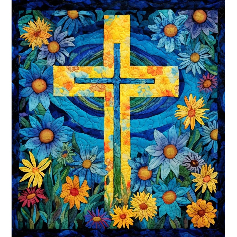 Sunflower Cross BL9112399 Quilt Blanket