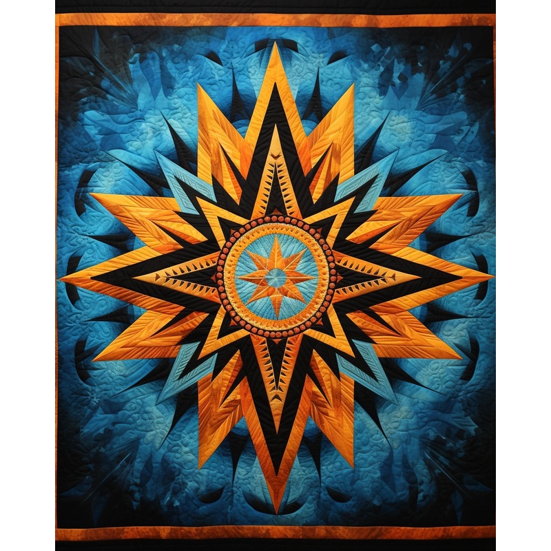 Turquoise Star BL9112354 Quilt Blanket