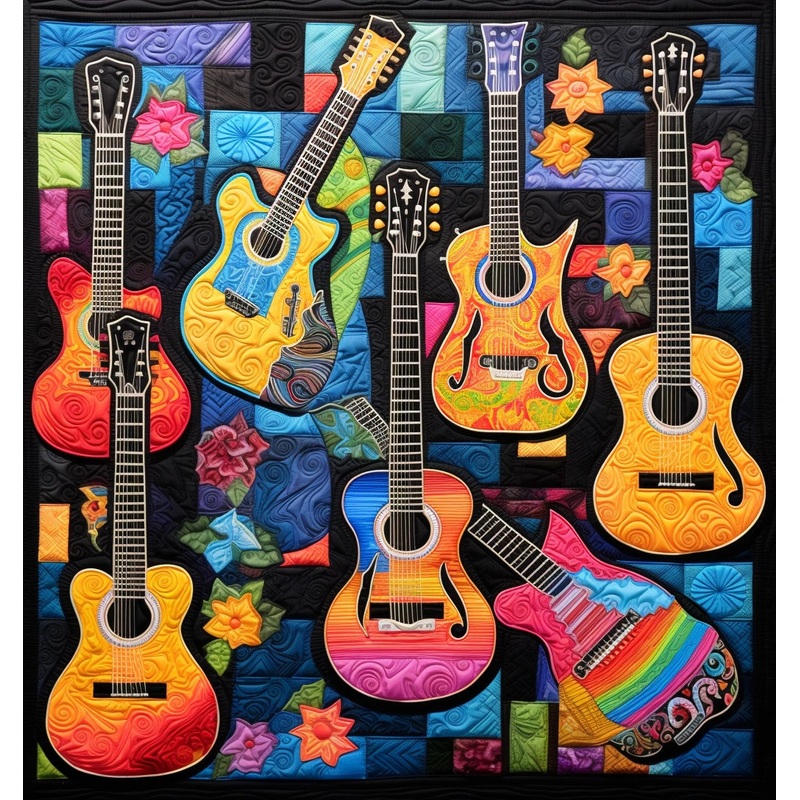 Guitar TAI14112336 Quilt Blanket