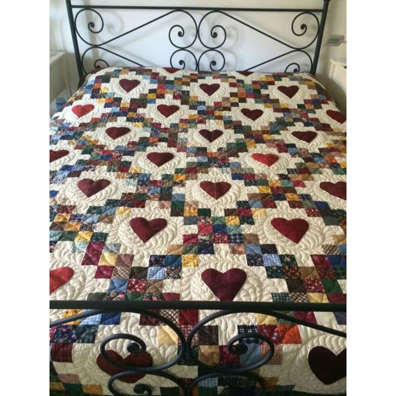 Heart Block Pattern CLA15112345 Quilt Blanket