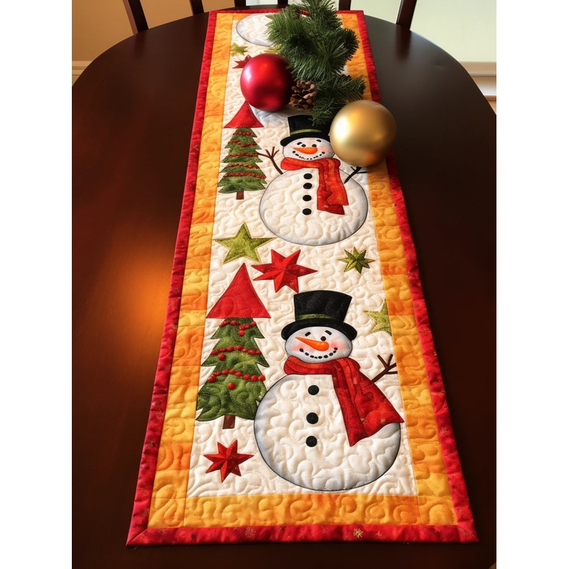 Christmas Snowman CLA16112352 Quilted Table Runner