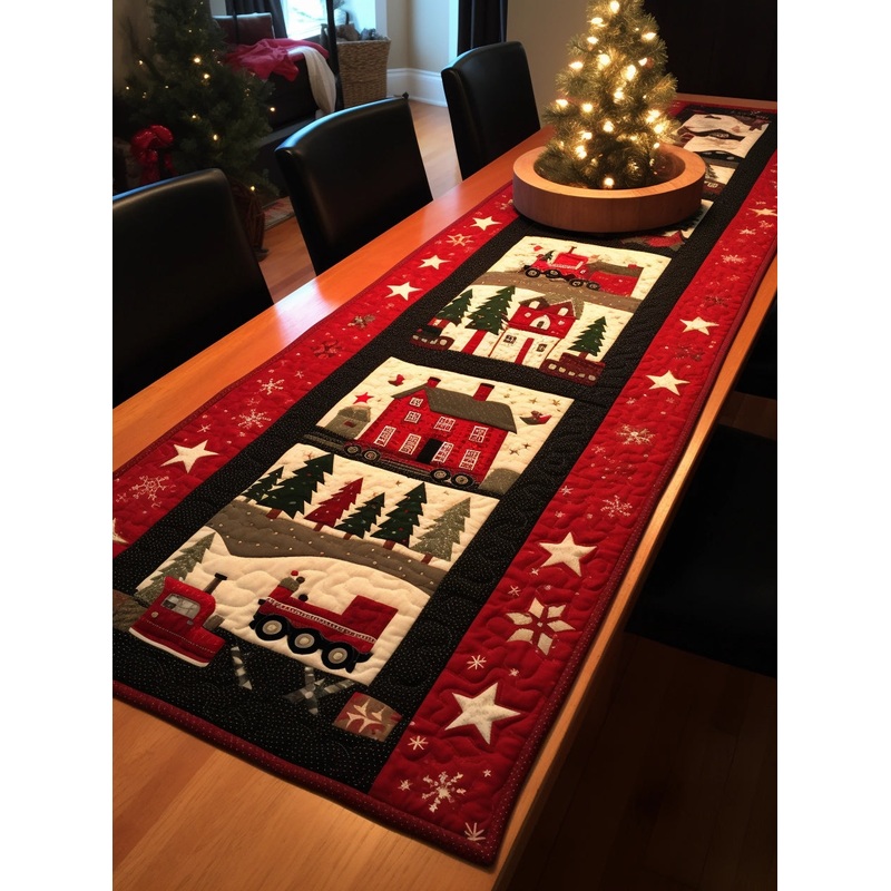 Christmas Village TAI29112305 Quilted Table Runner