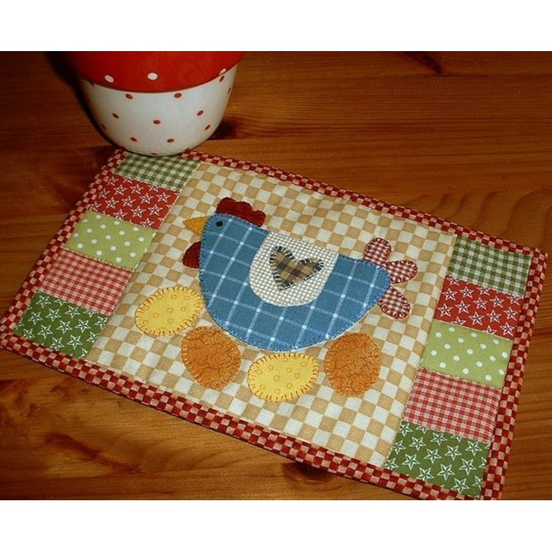 Chicken CLA04122341 Quilted Placemats