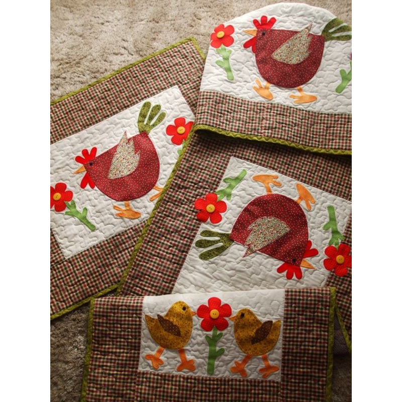 Chicken CLA04122351 Quilted Placemats