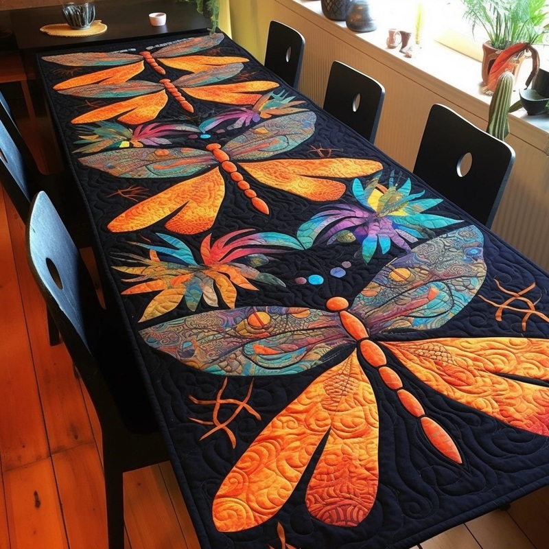 Dragonfly TAI04122316 Quilted Table Runner