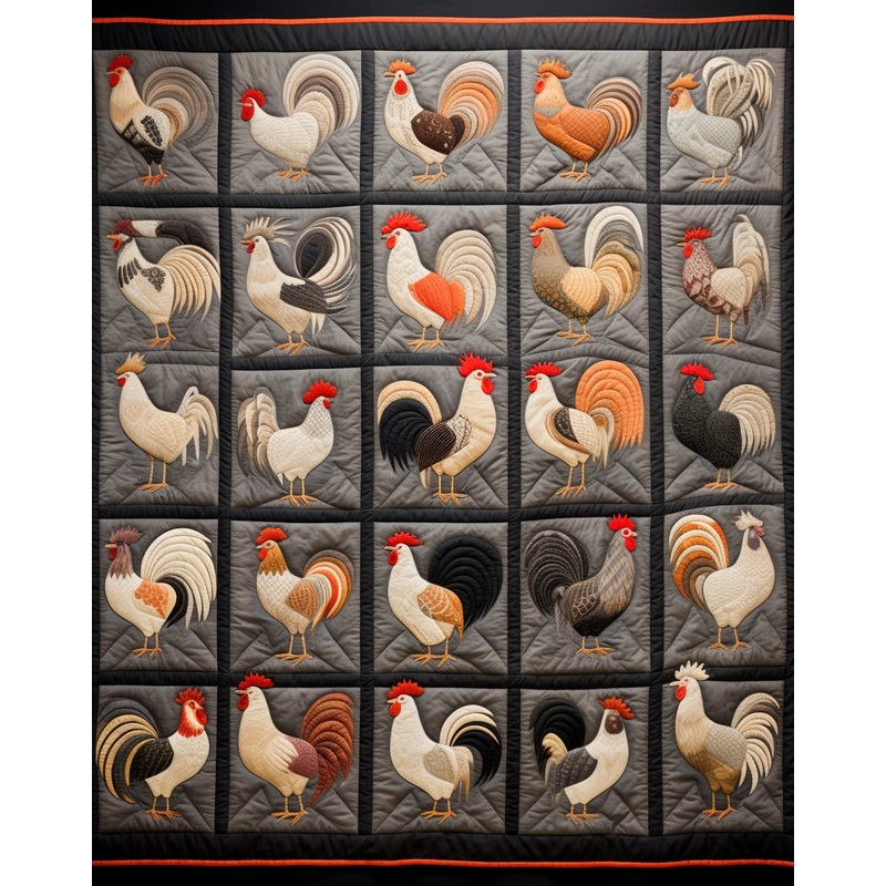 Rooster TAI07122306 Quilt Blanket