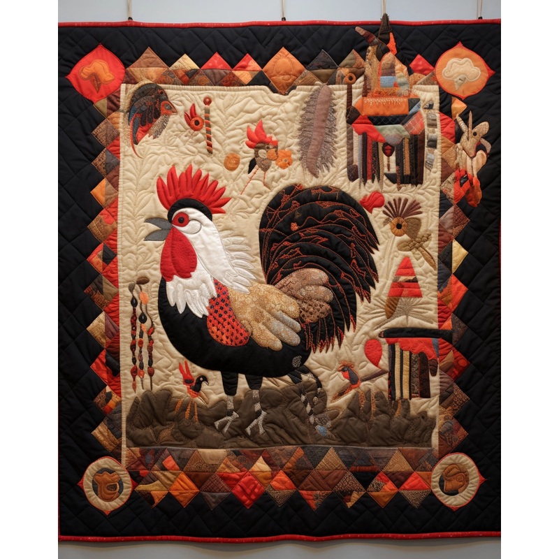 Rooster TAI07122308 Quilt Blanket