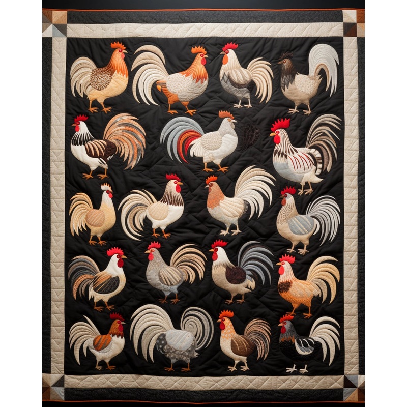 Rooster TAI07122309 Quilt Blanket