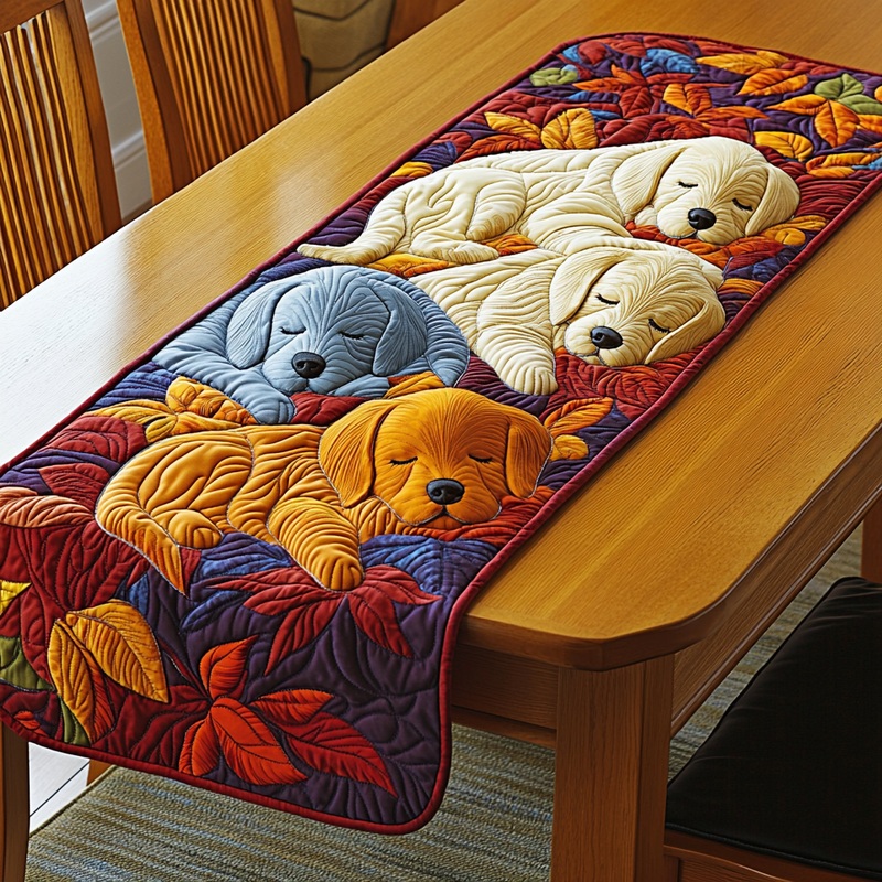 Sleeping Dog DAI090125309 Quilted Table Runner