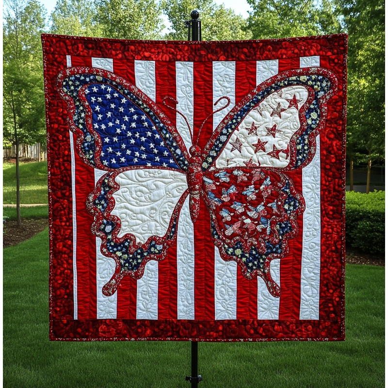 Patriotic Butterfly DAI190225064 Quilt Blanket