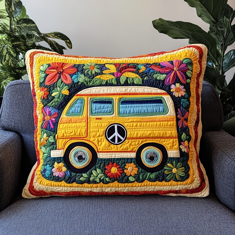 Camping Caravan DAI190225200 Quilted Pillow Case