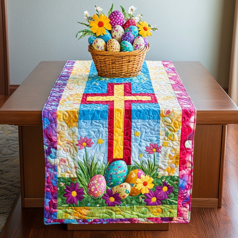 Easter Cross DAI190225304 Quilted Table Runner
