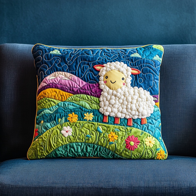 Sheep DAI190225211 Quilted Pillow Case